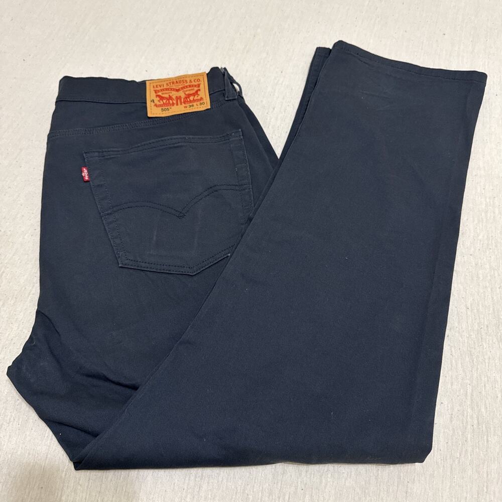 Levi's 505 Regular Pants Men's 36x30 Navy Blue Indigo Straight Casual Work NWOT